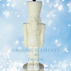 White Christmas Nutcracker Pillar Candle