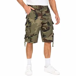 Men's Cargo Shorts, Cotton Twill Ripstop Hiking Short Chino Shorts Multi-Pocket Outdoor Casual   Menswear Shorts