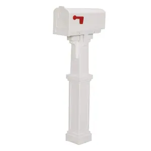 Parsons White, Medium, Plastic, Post Mount Mailbox