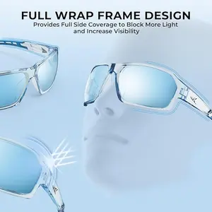 KastKing Chippewa Polarized Fishing Sunglasses UV400 Protection Full Wrap Frame Sports Cycling Sunglasses 1.0mm TAC Lenses Impact Resistant Oleophobic Coating，Best Gift for Fishing Mom SummerVibes