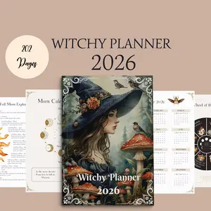 A5 Size Witch Planner 2026, Astrology Tarot Moon Phases Rituals Affirmations Seasonal Magic, Perfect Companion for Mystics and Spiritual Seekers