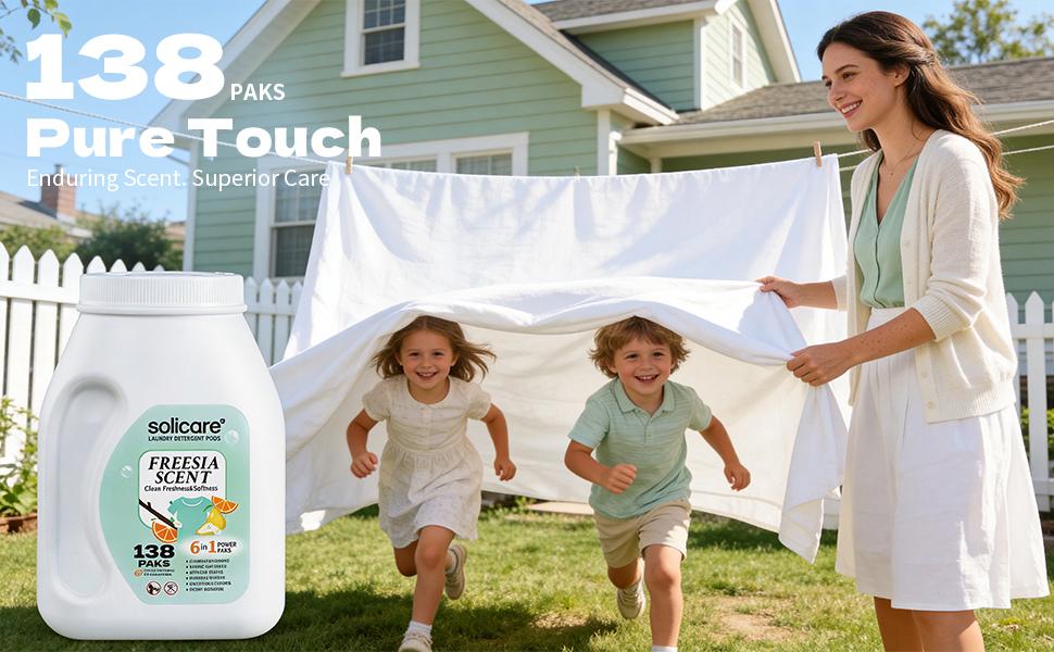 Z-Solicare-Fresh Freesia 6 in 1 Stain Fighting Odor Eliminating Ocean Breeze 138 Paks Multi-Chamber HE Compatible Laundry Detergent Pods for All Washing Machines Z-Solicare-Fresh Freesia 6 in 1 Stain Fighting Odor Eliminating Ocean Breeze 138 Paks Multi-Chamber HE Compatible Laundry Detergent Pods for All Washing Machines