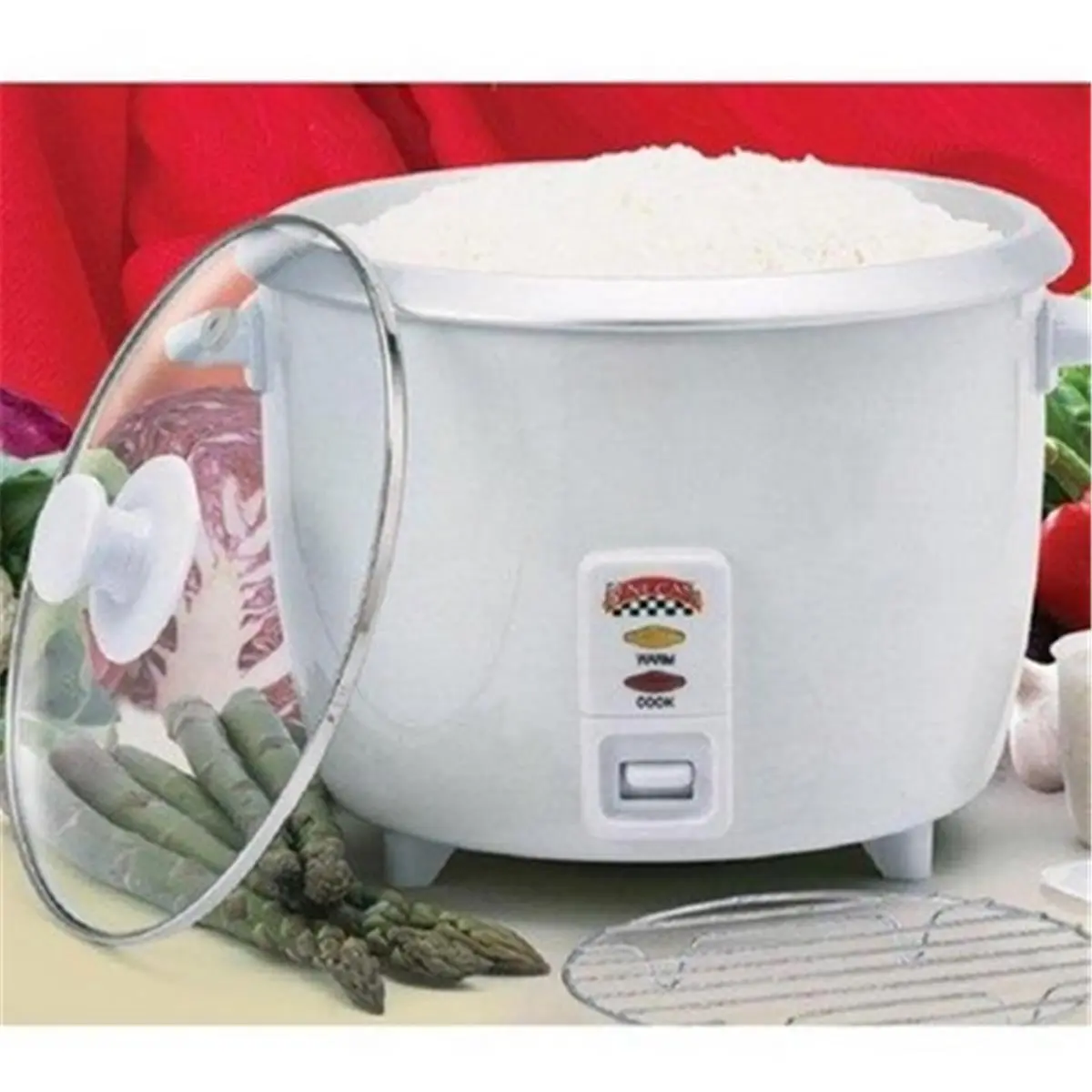 MBR Industries Multi Rice Cooker - 10-Cup Capacity, White Enamel Kitchen Appliance