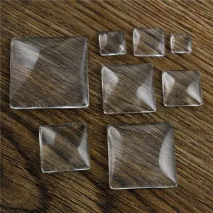 8mm 10mm 12mm 15mm 18mm 20mm 25mm 30mm Square Flat Back Clear Glass Cabochon, ,
