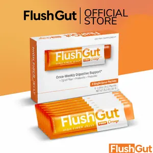 FlushGut High Fiber Jelly – Advanced Digestive Support for Modern Patients - Orange Flavor (6 Week Supply)