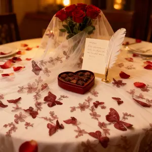 Elegant Butterfly Embroidered Sheer Lace Fabric, Soft Netting for DIY Dresses and Wedding Gowns, Curtains and Tablecloths, Clothing Sewing Accessories