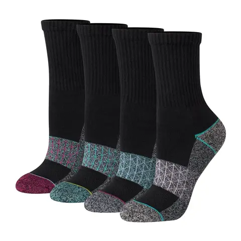 Hanes Absolute Comfort Women's Crew Socks 4-pairs Intimates Multi Pack Comfortable Fit Soft Stretch Fabric Breathable Hwacc4