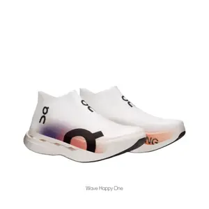 Elite Marathon Racing Shoes, White and Pink Gradient Colorway, Laceless Design