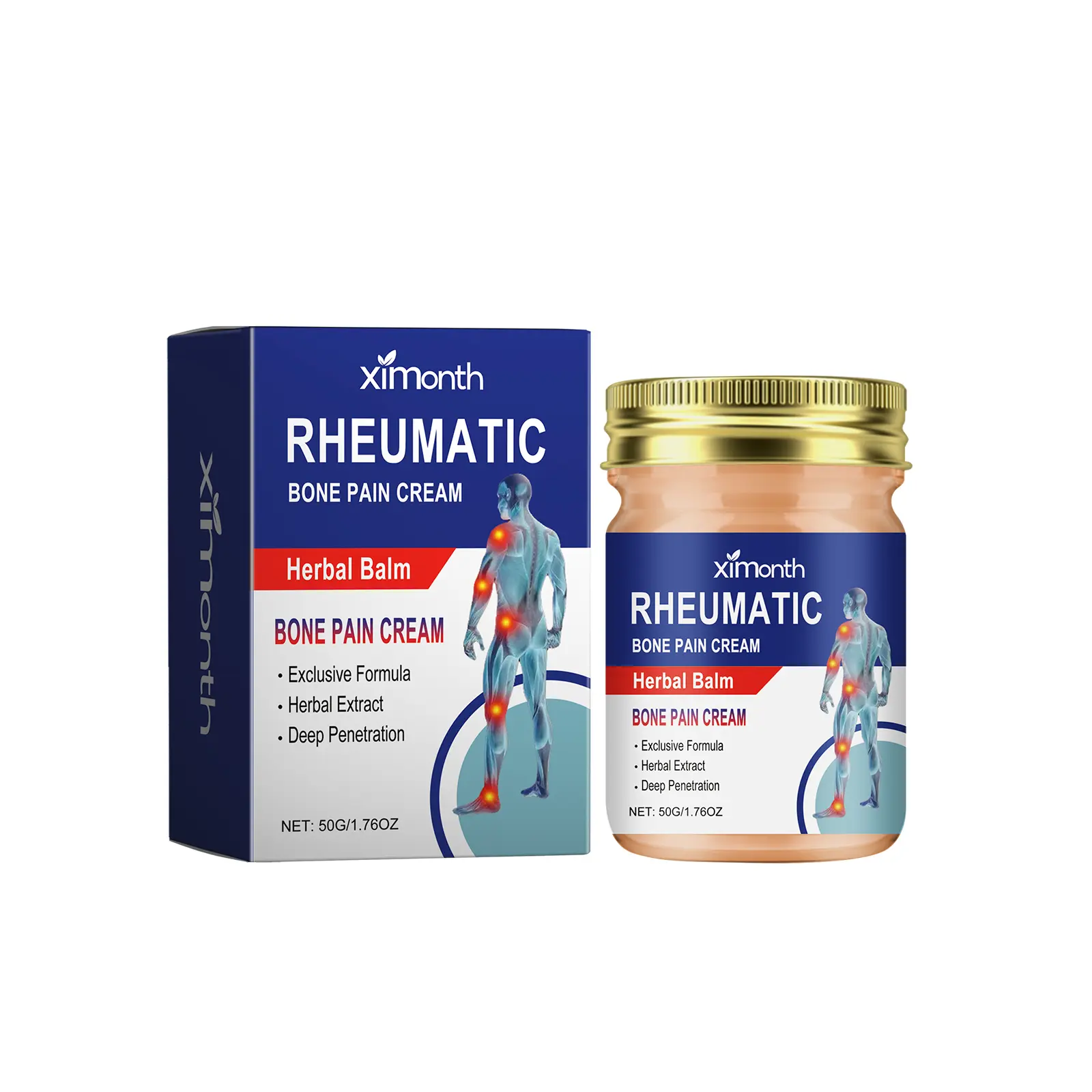Ximonth Rheumatic Bone Pain Cream, Relieve Body Cervical Shoulder Lumbar Knee Joint Muscle Pain Cream Healthcare Therapy