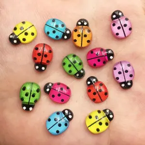 Colorful Ladybug Shaped Resin Beads, 30pcs Cute Ladybug Flatback Rhinestone Appliques, DIY Wedding Home Scrapbook Jewelry Crafts Accessories, DIY Mix Beads