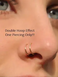 Stainless Steel Double Layered Nose Ring for Single Piercing, Septum Piercing, Twist Design, Unisex Twisted Spiral Nose Hoop & Earring Set, 20g Body Jewelry