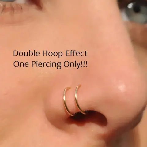 Stainless Steel Double Layered Nose Ring for Single Piercing, Septum Piercing, Twist Design, Unisex Twisted Spiral Nose Hoop & Earring Set, 20g Body Jewelry, Nose Rings Hoops, Double Nose Pierced Jewelry