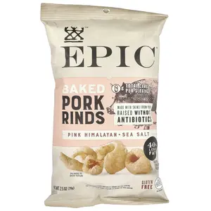 Epic Bar Baked, Pork Rinds, Pink Himalayan + Sea Salt, 2.5 oz (70 g)