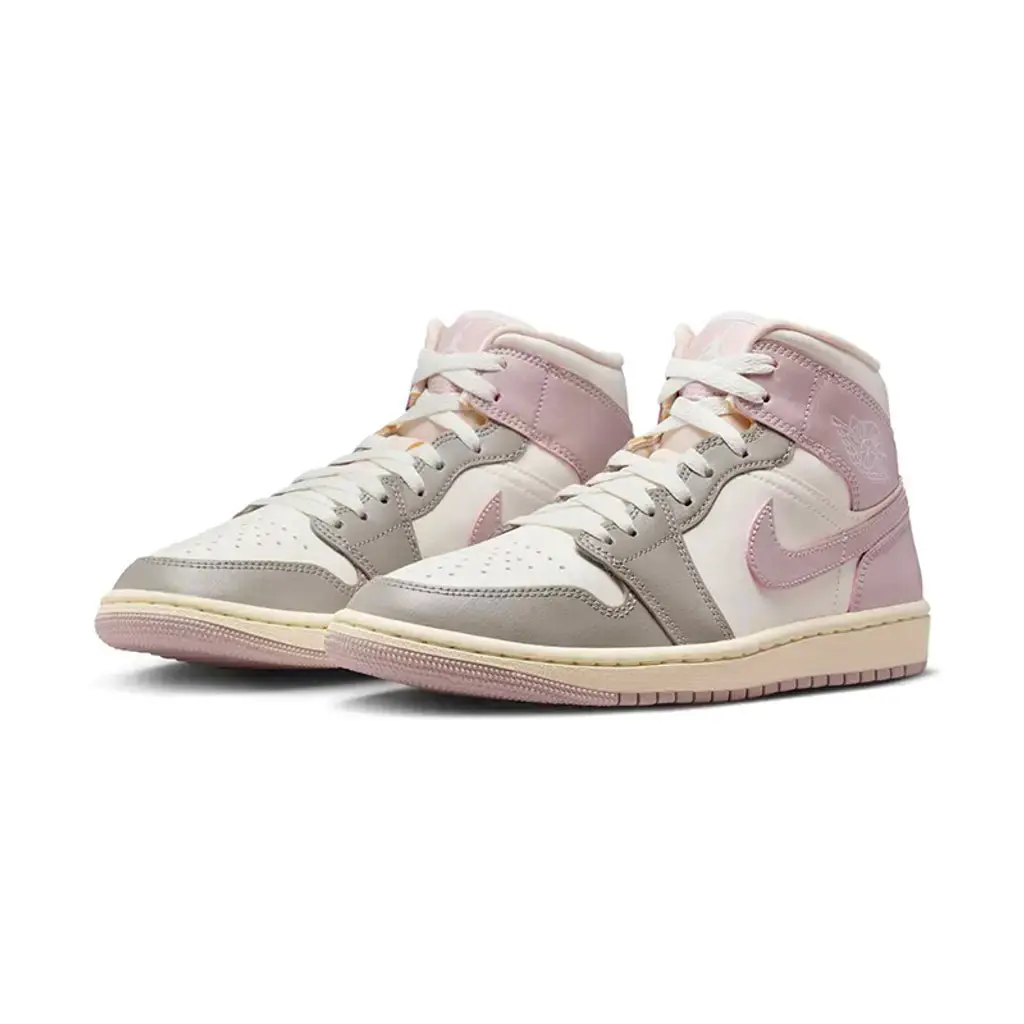 Women's Air Jordan 1 Mid "Particle Rose" BQ7472-122 Fashion Athletic Sneakers