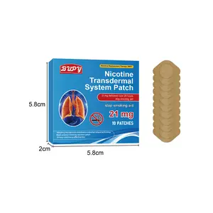 10Pcs BUPY 21mg Nicotine Stop Smoking Patches, 24H All Day Transdermal NRT Patch Day & Night Usable, Stress Relief Anti-Craving Smoking Cessation Aid for Heavy Smokers Men & Women