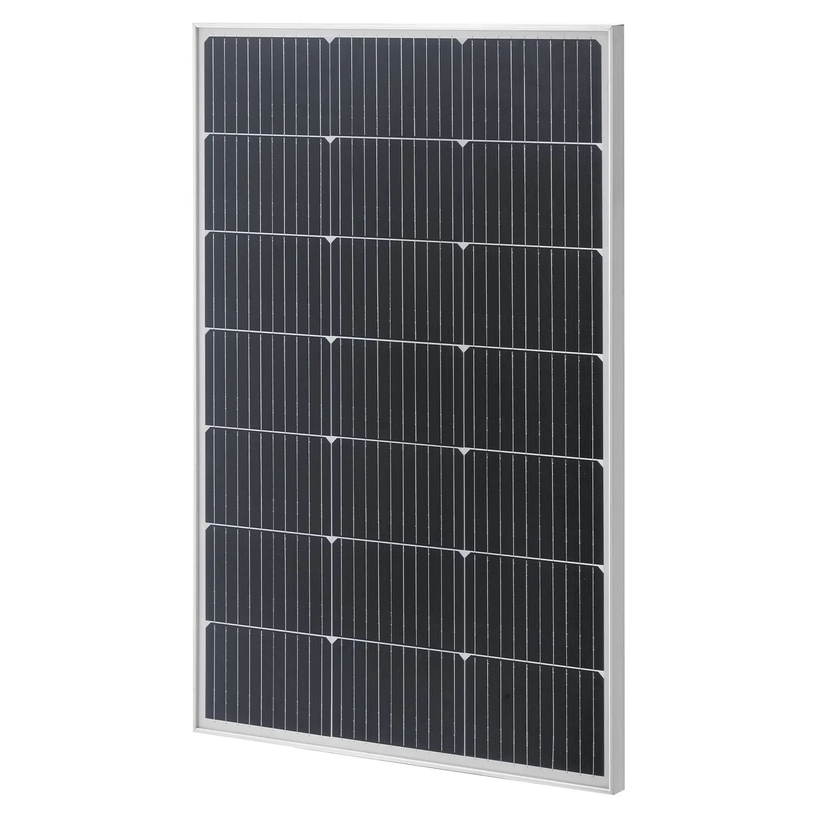 VEVOR 1x100W Monocrystalline Solar Panel (100W Model), 23% Conversion Efficiency Mono PV Module, Tempered Glass, Aluminum Frame, Stable MC4 Cable Output, IP65 Waterproof, 10.4 Lbs for Flat Surfaces, Rooftop Off-Grid Users, Outdoor