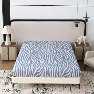 Zebra Stripe Pattern Fitted Sheet, 1 Count Soft Comfortable Breathable Mattress Protector, Bedding Supplies for Home Bedroom Hotel