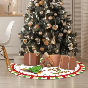 Whoville-Inspired 48" Soft Christmas Tree Skirt, Perfect for Holiday & Party Decorations, Durable Vinyl Material