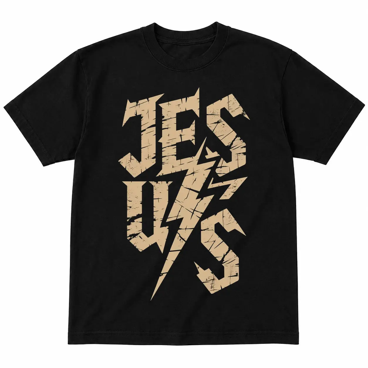 Men's Graphic Jessus T Shirt, Vintage Distressed Tee, Lightning Bolt Shirt, Edgy Streetwear T Shirt, Y2K Grunge Tee, Retro Unisex Shirt