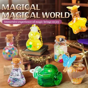 Little Magician DIY Magic House Craft Kit, Magic Potion Bottle Making Materials Pack, Girls Fun Educational Pretend Play Toy, Witchcraft Potion Bottles