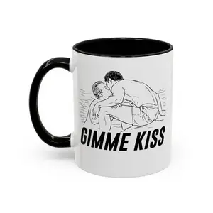 [Sale Up To 50%] Heated Rivalry Coffee Mug | Shane & Ilya, Gimme Kiss | Shane Hollander Ilya Rozanov Heated Rivarly Merch | Valentines Day Gift | 11oz ceramic accent mug