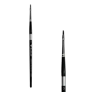 Trekell Crimson Taklon Short Handle Artist Brush - Size #0 Filbert