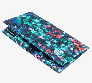 Water Flower Clutch Wallet - Tyvek® Material, RFID Protection, 3 Card Slots, 2 Cash Compartments, Zippered Pocket, Unisex Design
