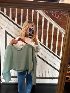Sage Crop Sweater