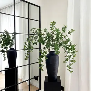 6 Pcs Artificial Greenery Stems 43.4 Inch Faux Enkianthus Perulatus Twig Leaf for Wedding Shop Garden Office Home Indoor Outdoor Decor Fake Plastic Greens Tree for Vase Bouquets