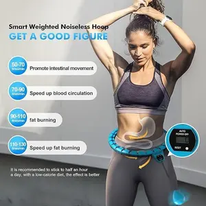 Weighted Fit Hoops Fitness Hula with Counter,26 Detachable Links - BRIGHT BLUE! Great gift !
