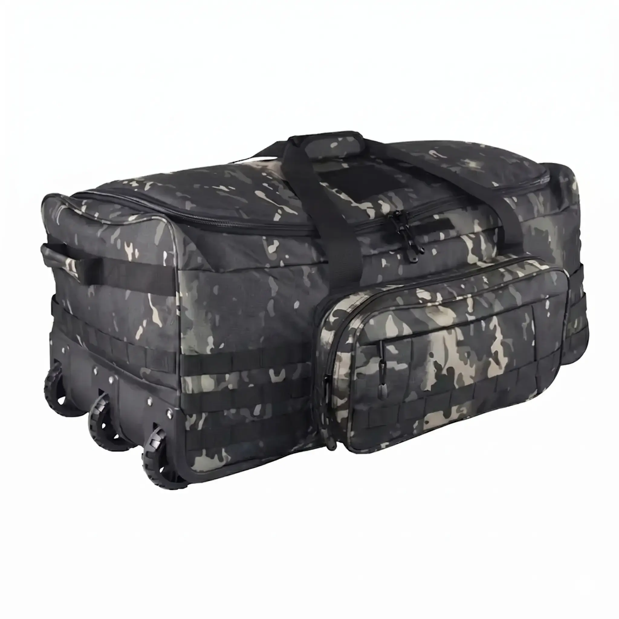 Military Wheeled Deployment Bag 124L Large Tactical Duffel Bag with Heavy Duty Wheels, Water Resistant Rolling Gear Bag for Camping, Hunting, Travel, Hiking, Outdoor Equipment Storage