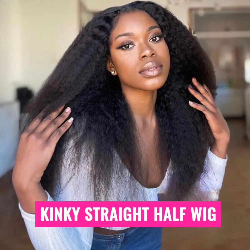 kinky Straight Half Wig