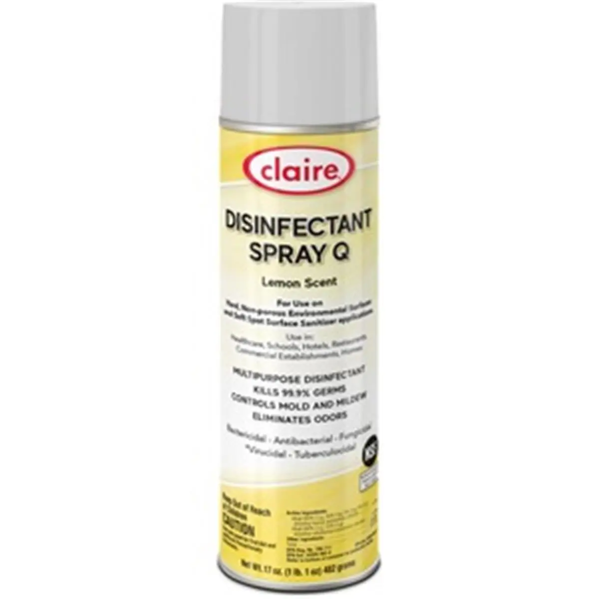 Claire CGCC1002 17 oz Lemon-Scented Hospital-Grade Multi-Surface Disinfectant Cleaner Spray, Liquid Solution Kills Germs, Ready-to-Use for Business & Household Mold and Mildew Control, Antiseptic