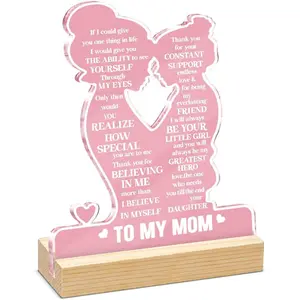 Mom Gifts from Daughter, Mothers Day Birthday Gifts for Mom Mama, To My Mother Sign Acrylic Keepsake Home Decor 4 5 Inch