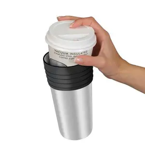 Thermos Stainless Steel Coffee Cup Insulator with Vacuum Insulation Technology for Hot Beverages