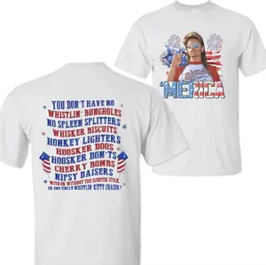 Jooe Diirt Merica Fireworks Shirt, Party In The USA 4th Of July Shirt, Independence Day Tee, 2 Sided Graphic Printed Unisex Classic Cotton T-shirts Womenswear Top, Menswear Top In All Sizes