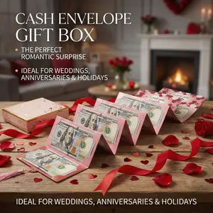 4Pcs Cash Gift Envelope, 6-slot design, Birthday Dollar Folding, Surprise Money Clip for Men and Women, Valentine's Day Gifts, Fantasy Theme, Money Clip, Creative Cash Gift Wallet, Unique Multifunctional Cash Box for Any Recipient, Gift Box Design Set