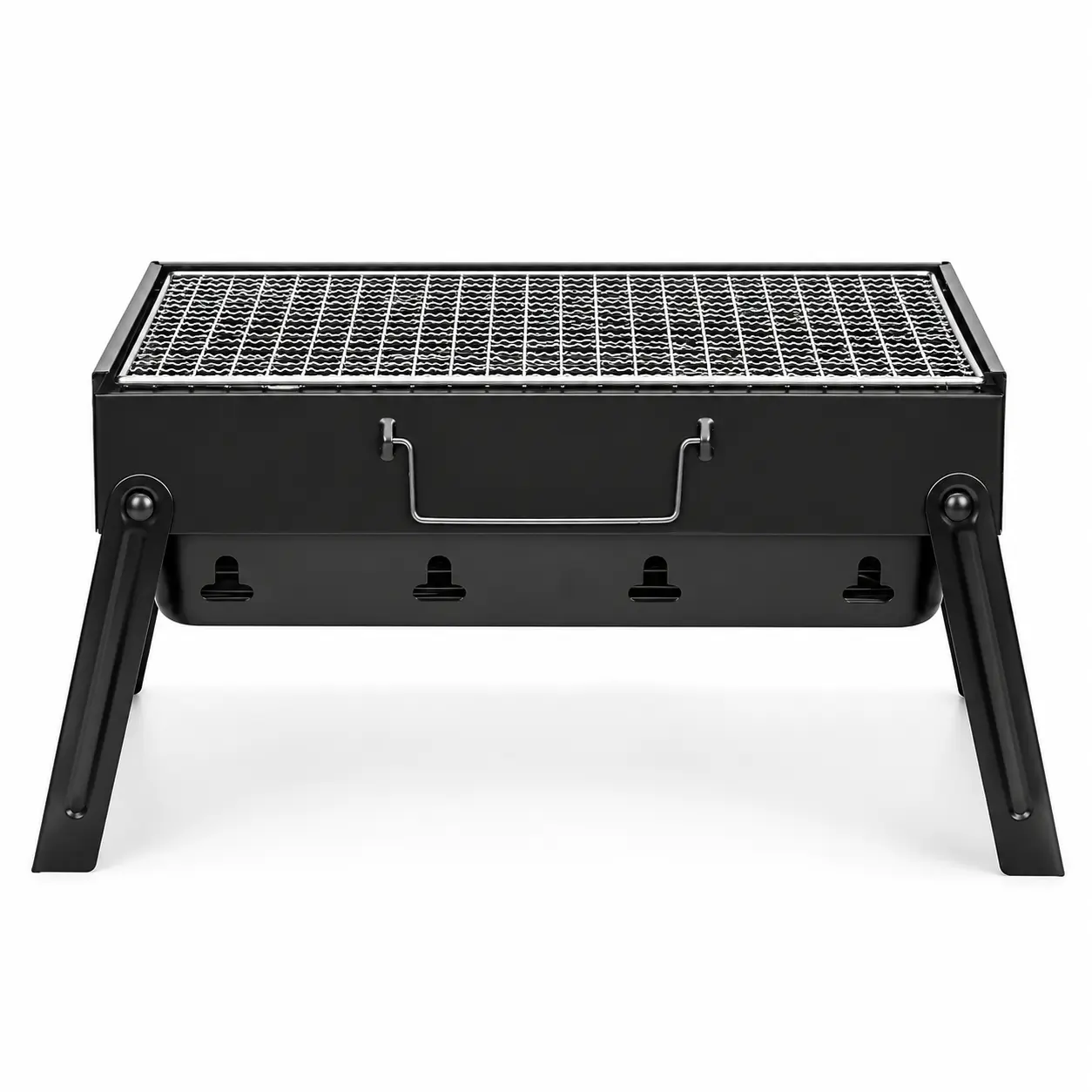 Portable Folding Charcoal BBQ Grill – Stainless Steel Tabletop Smoker