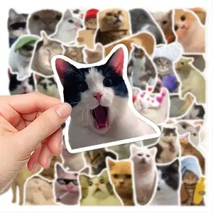 Waterproof Graffiti Animal Stickers (50pcs), Funny Dog Emojis, Cute Cat Collection, Perfect for Diary, Laptop, Water Bottle Decoration, Crafts Cup Stickers, Durable Adhesive Stickers
