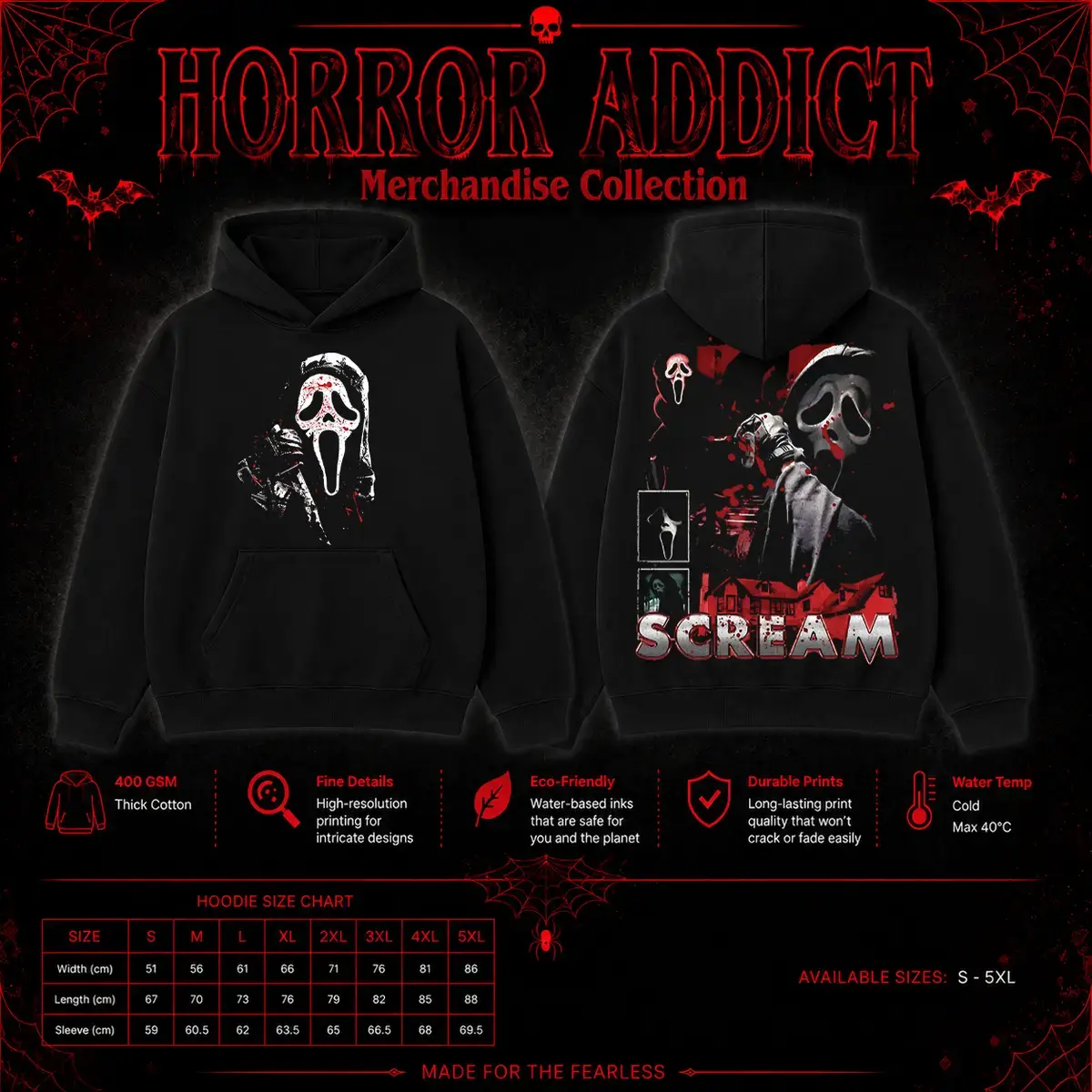 Ghostface Blood Mask Gildan Unisex T-Shirt, Sweatshirt & Hoodie, Premium Cotton Horror Movie Shirt, Ghostface Costume, Halloween Costume, Blood Mask Outfit, Halloween Horror Movie Shirt, Horror Fan Gift