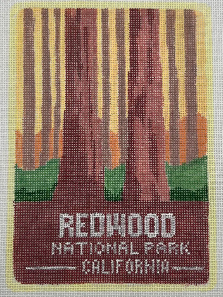 Artistic Redwood National Park Needlepoint Wall Print - 5x7 in Home Decor, Choice Counts Wall Art for Home Supplies