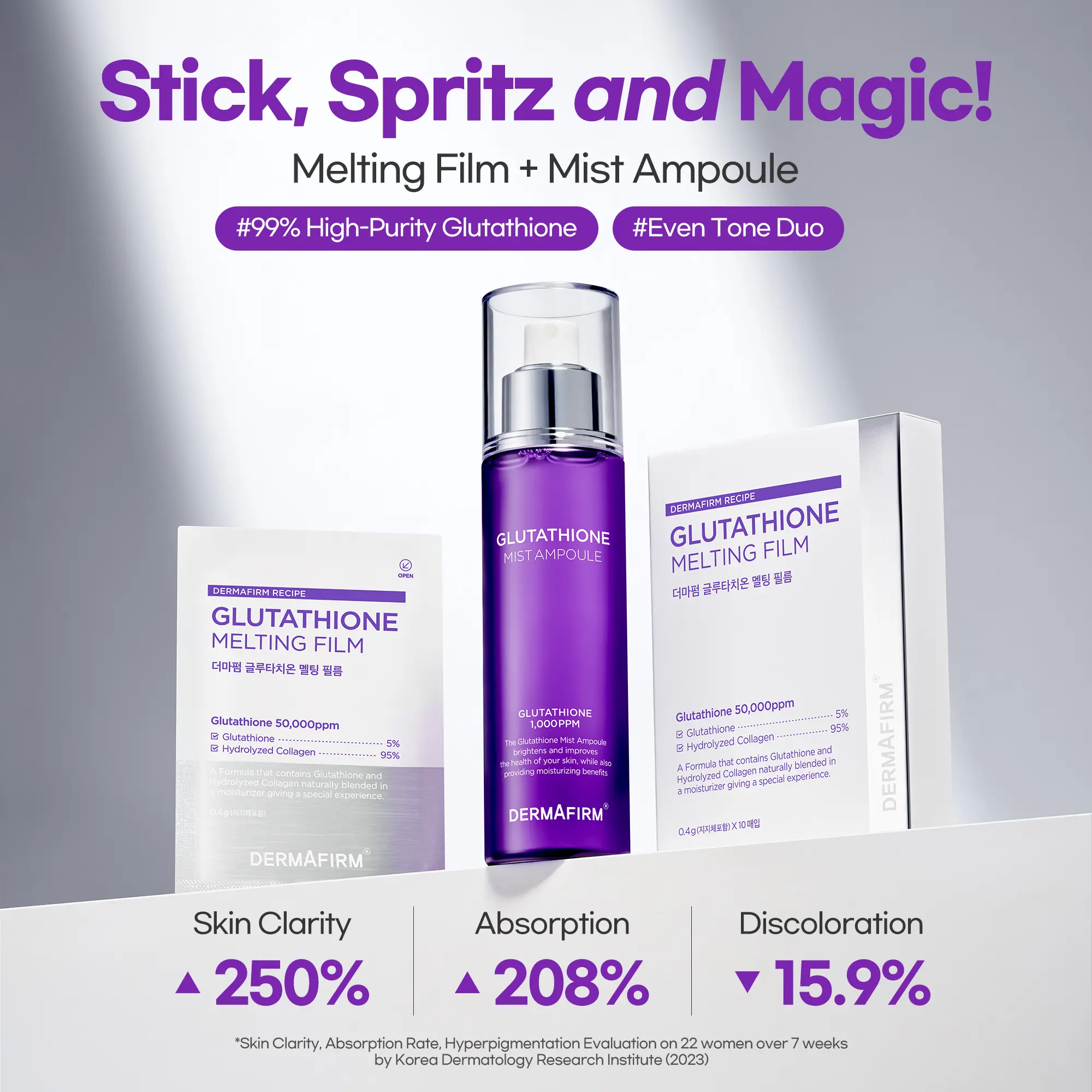 dermafirm glutathione mist ampoule Dermafirm Glutathione Mist Ampoule - Age-Defying Korean Face Mist Hydrating  Spray Ampoule w/ 1% Glutathione, Vitamin C & Vitamin E (3.38 fl oz)