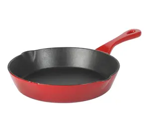Crock-Pot Artisan 8in Enameled Round Skillet Gradient Red
