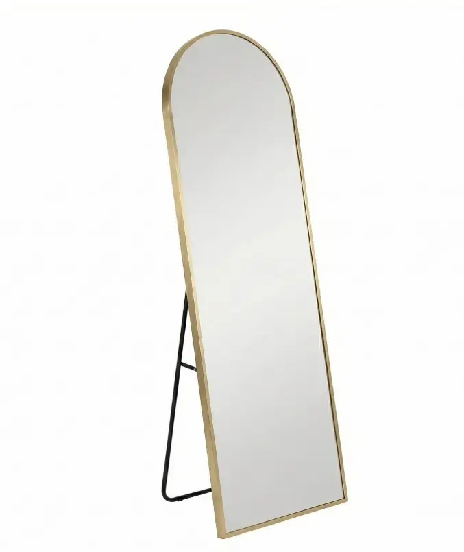 71"x16" Full Length Mirror Floor Standing, Anti-Rust Aluminum Frame, Arch, Gold