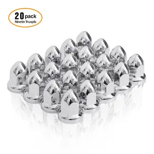 Lug Nut Covers for Semi Trucks, 33mm by 2-1/2" Thread On Push-on Nut Cover Caps ABS Plastic