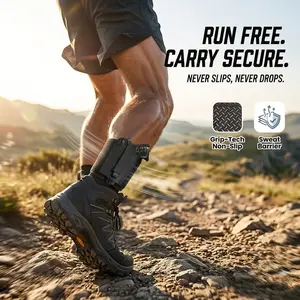 Breathable Neoprene Ankle Holster for Glock 19, 43, 1911 - Discreet Concealed Carry Leg Rig with Mag Pouch & Safety Strap - Adjustable Tactical Gear for Men & Women