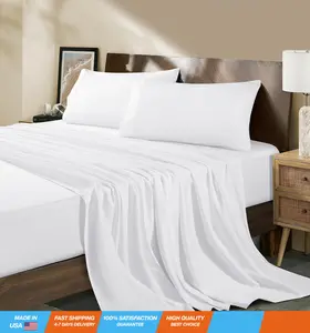 100% Egyptian Cotton King Size Sheets Set - 1000 Thread Count，Luxury Cotton Bed Sheets，Breathable & Cooling Bedding and Pillow Cases, 16 Inch Deep Pocket - 4 Piece (White, King)