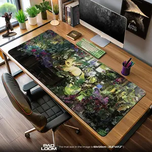 Leafeon Garden Mouse Pad, Botanical Lab Gaming Desk Mat, Anime Mouse Pad, Desk Mat, PC Accessories