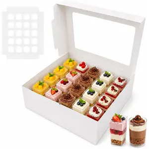 Dessert Shooter Boxes 3 Pack, Each Box Holds 20 Count 5 oz Dessert Shooter Cups, Food-Grade Dessert Cup Holder Boxes with Inserts, Dessert Shooter Box Packaging for Parties, Catering