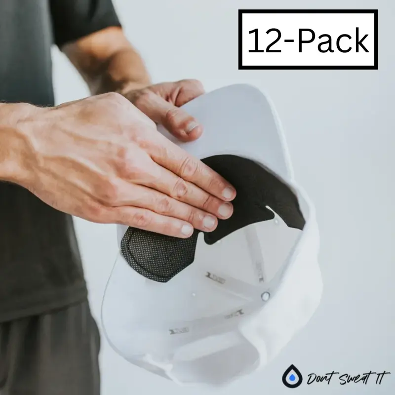 NoSweat Hat Sweat Liners - Patented SweatLock Sweatband Technology - 12 Pack